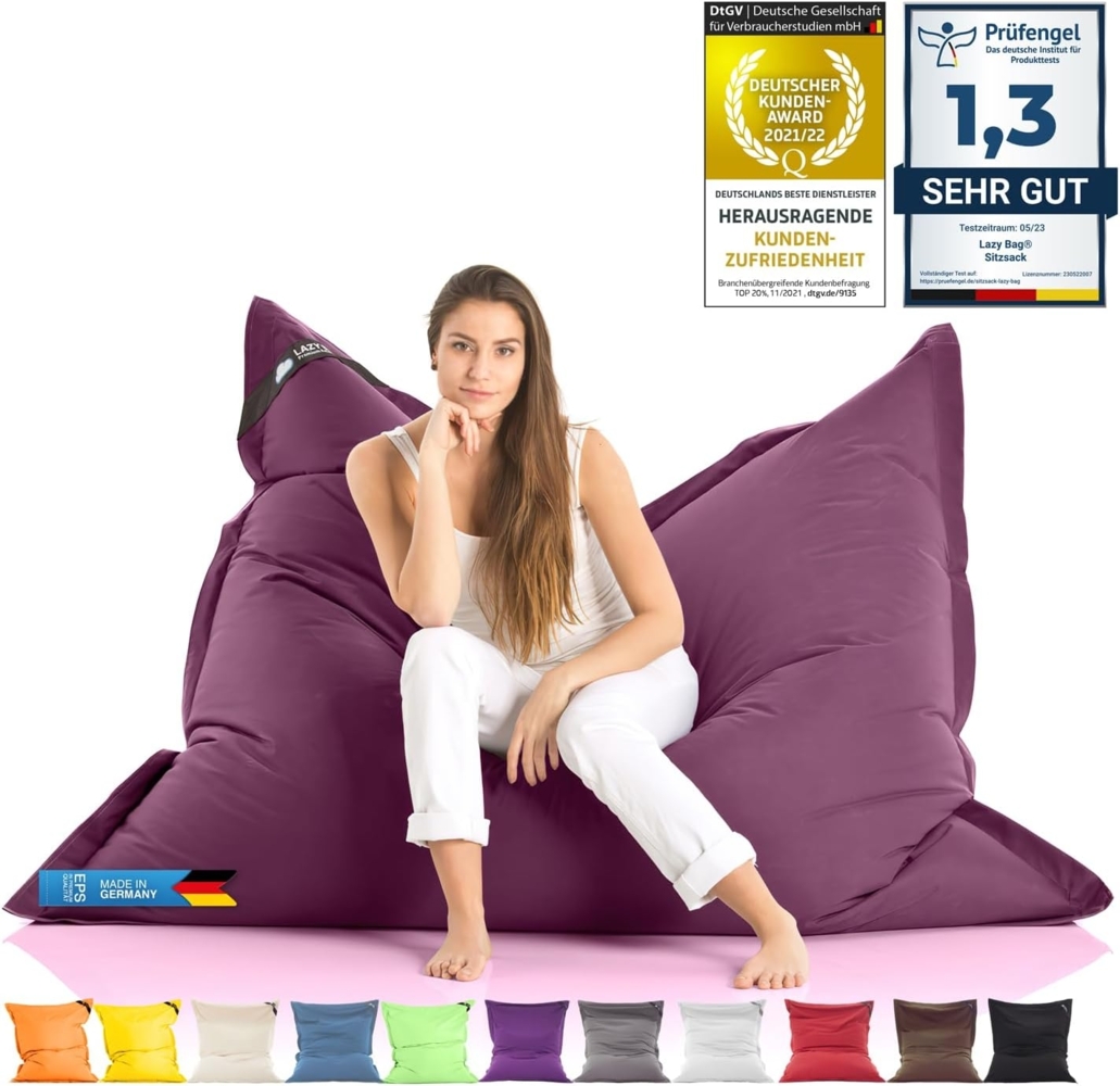 LAZY BAG Sitzsack für Indoor & Outdoor, Violett, Nylon, 400 l Bild 1