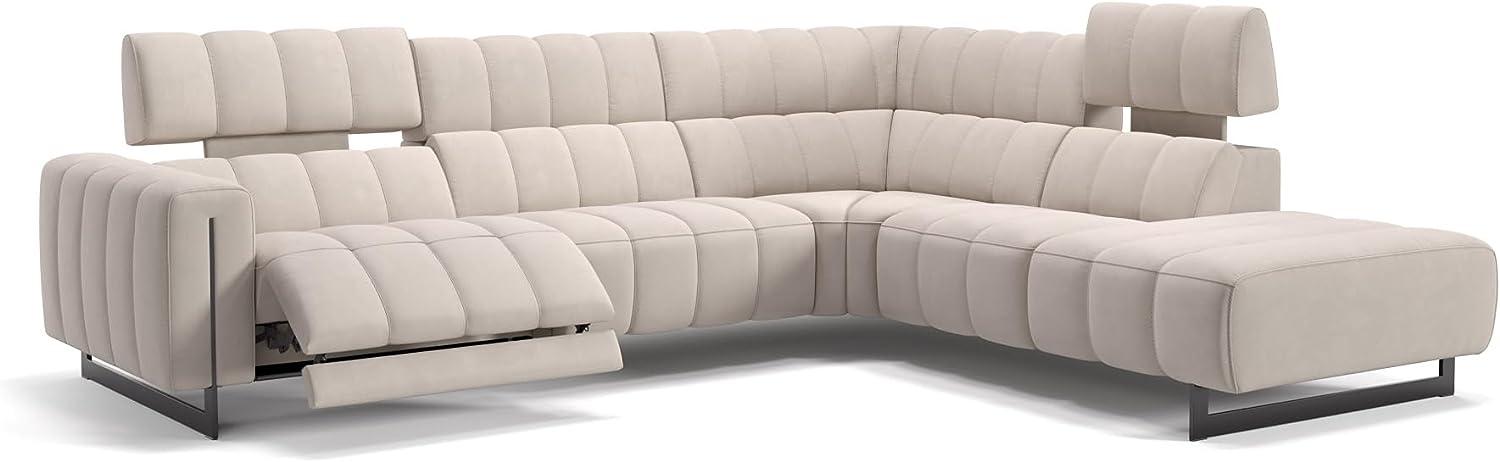 Sofanella Wohnlandschaft Veneto Stoff Ecksofa Couch in Creme M: 306 x 281 Breite x 101 Tiefe Bild 1