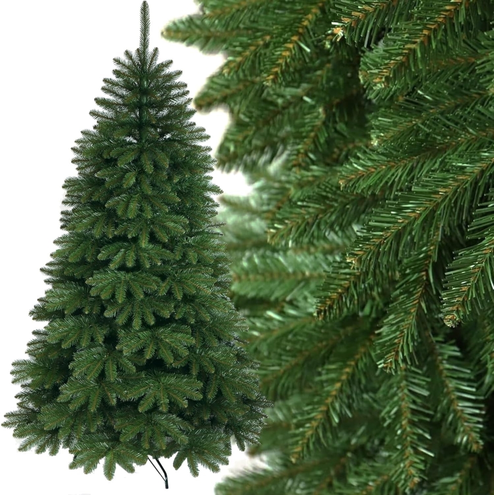QLS Künstlicher Weihnachtsbaum NK10, Fichtenbaum, Tannenbaum mit Ständer 150-220 cm Christbaum Wohnzimmer Bild 1