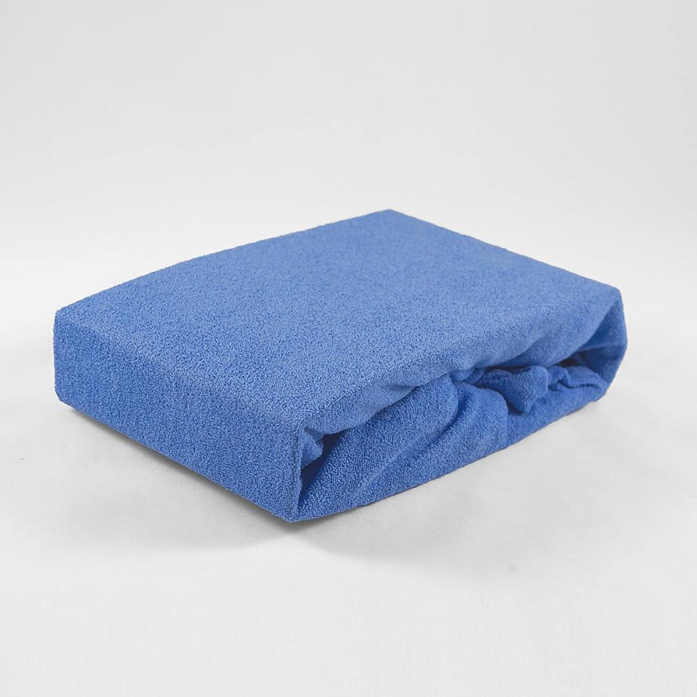 Kuscheliges Premium Spannbettlaken Frottee 60x120 cm atmungsaktiv, für Baby- und Kindermatratzen (blau) Bild 1