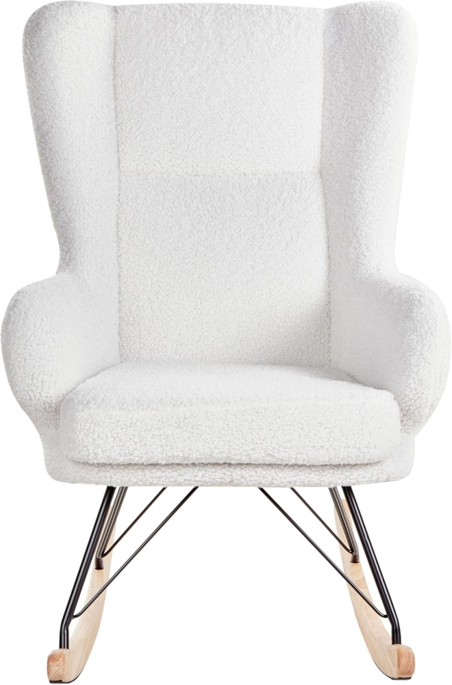 Schaukelsessel LUOMA Bouclé Cremeweiß Bild 1