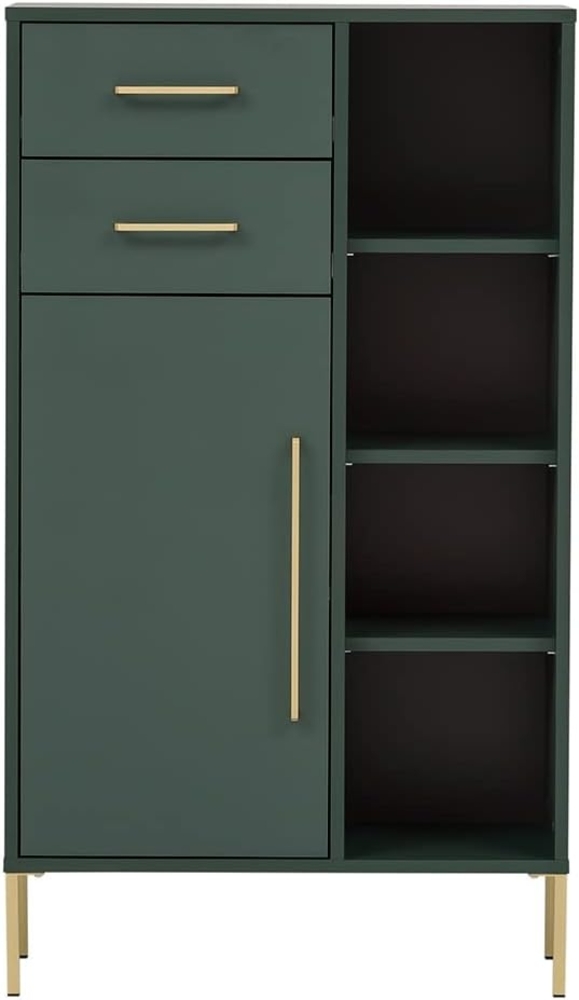 Lomadox Highboard KELLA-80, Flur Highboard Flurkommode grün, Füße goldfarben 67,1x117,4x33,1 cm Bild 1