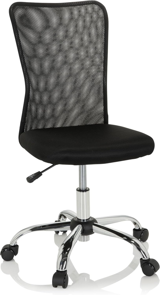 hjh OFFICE 691015 Kinderdrehstuhl KIDDY NET I Stoff/Netz Schwarz Kinderschreibtischstuhl mitwachsend, ohne Armlehnen Bild 1
