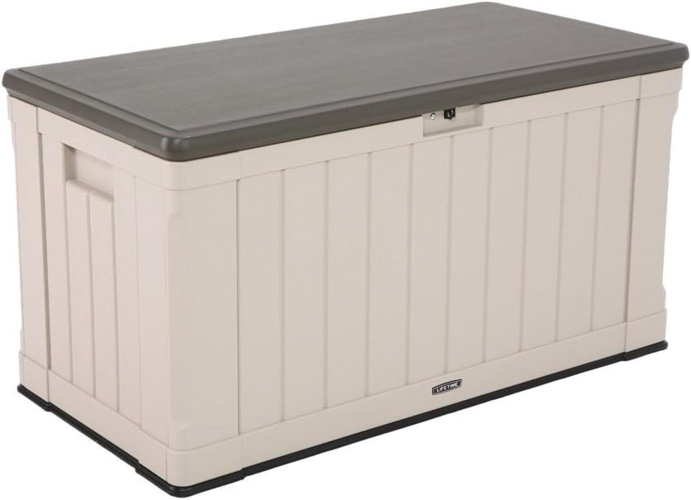 Lifetime Kunststoff Gartenbox Harmony 440 L | Auflagenbox & Gartentruhe | Lichtgrau | 64x128x67 cm Bild 1