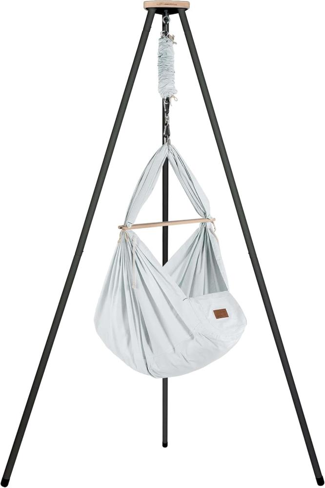 Federwiege mit Tipi Bio AirGrey Anthrazit Schafwolle Bild 1