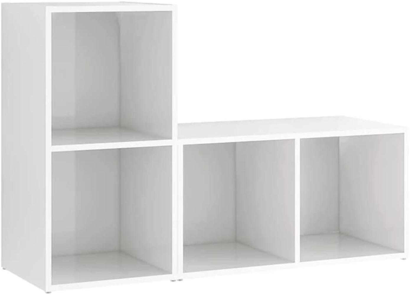 vidaXL TV-Schränke 2 Stk. Hochglanz-Weiß 72 x 35 x 36,5 cm Spanplatte [3079949] Bild 1