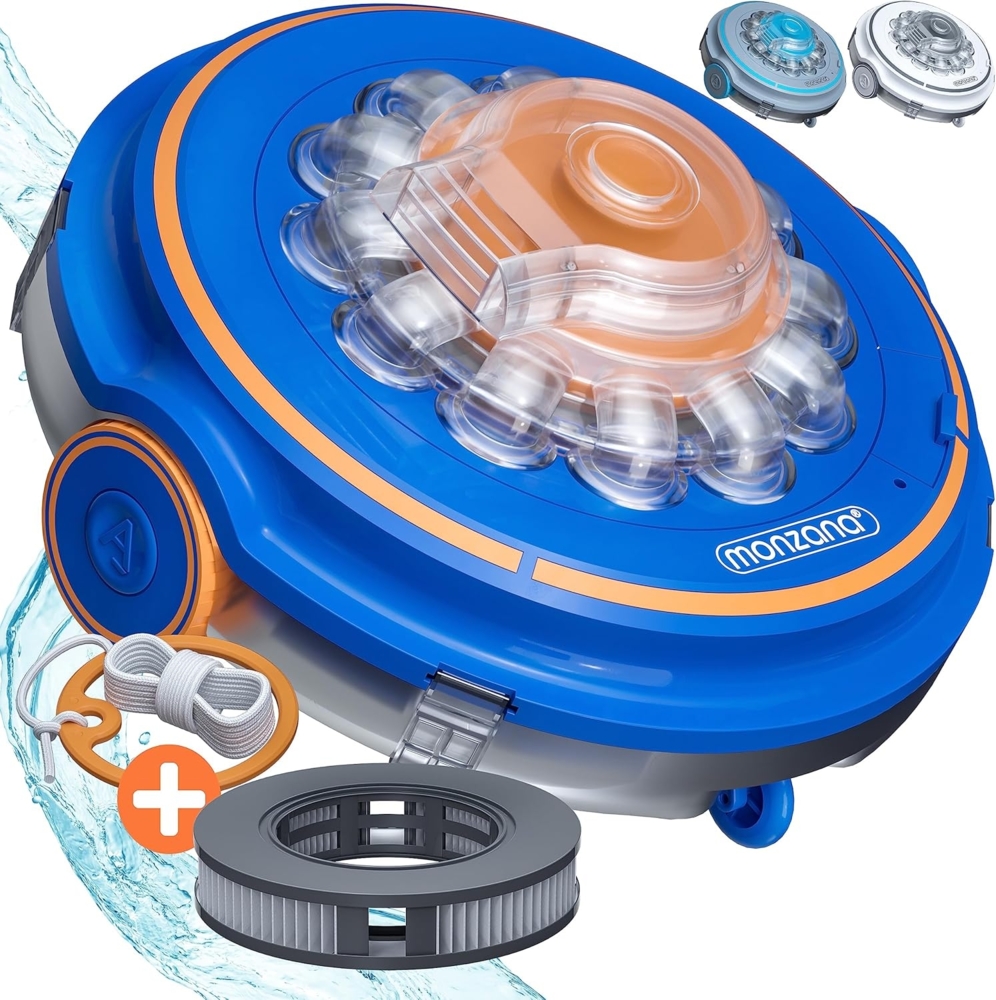 Monzana Poolroboter Poolboy600 Kabellos Vollautomatisch 80 Min Akku 5200mAh Blau Bild 1