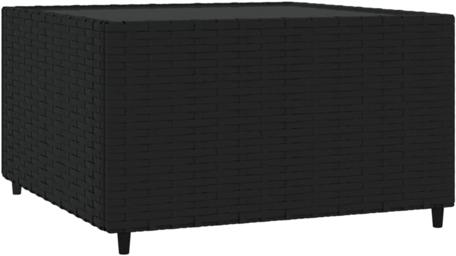 vidaXL Garten-Couchtisch Quadratisch Schwarz 50x50x30 cm Poly Rattan 319857 Bild 1