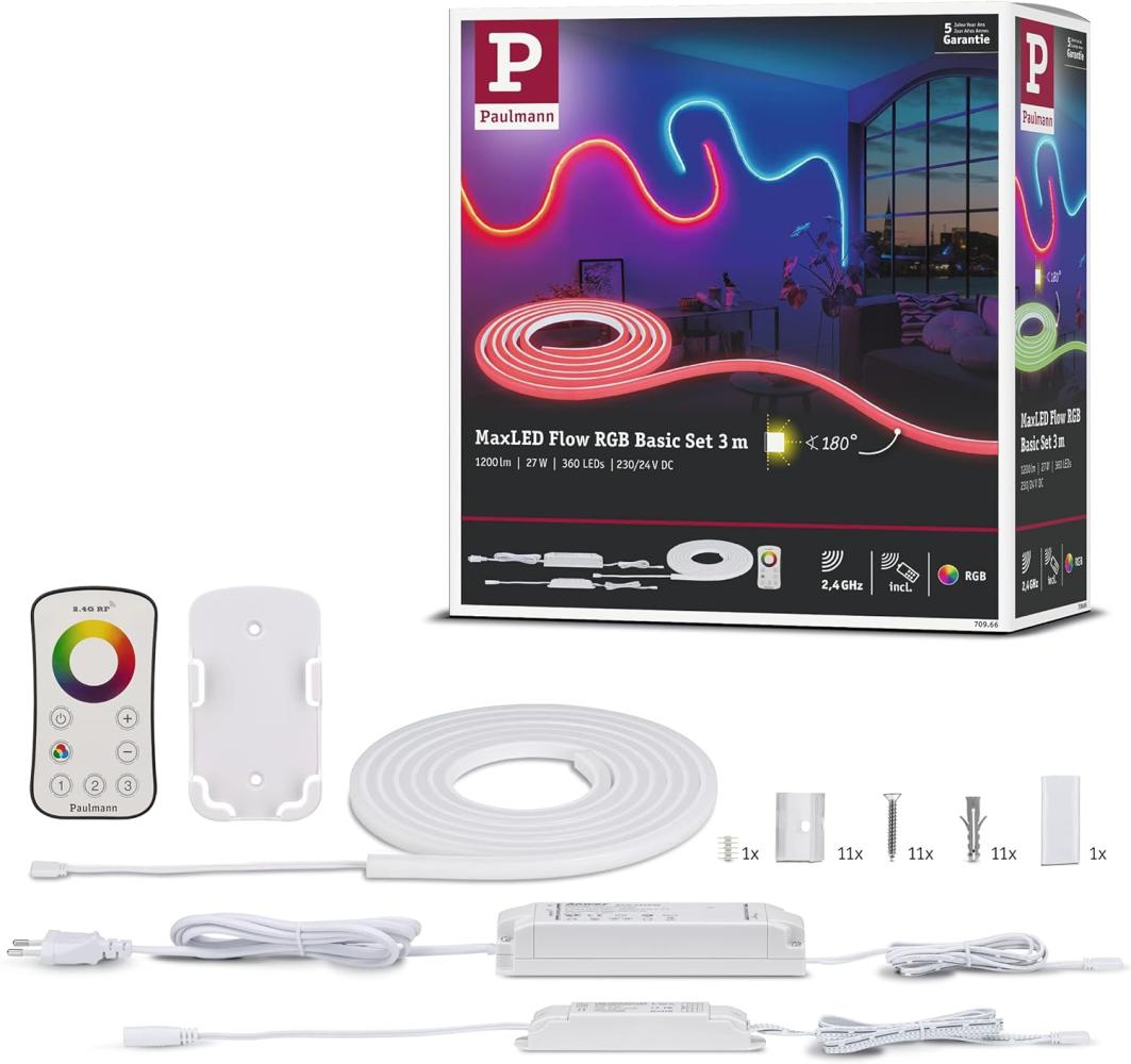 Paulmann No. 70966 MaxLED Flow Basisset 3m 27W RGB inkl. Fernbedienung Bild 1