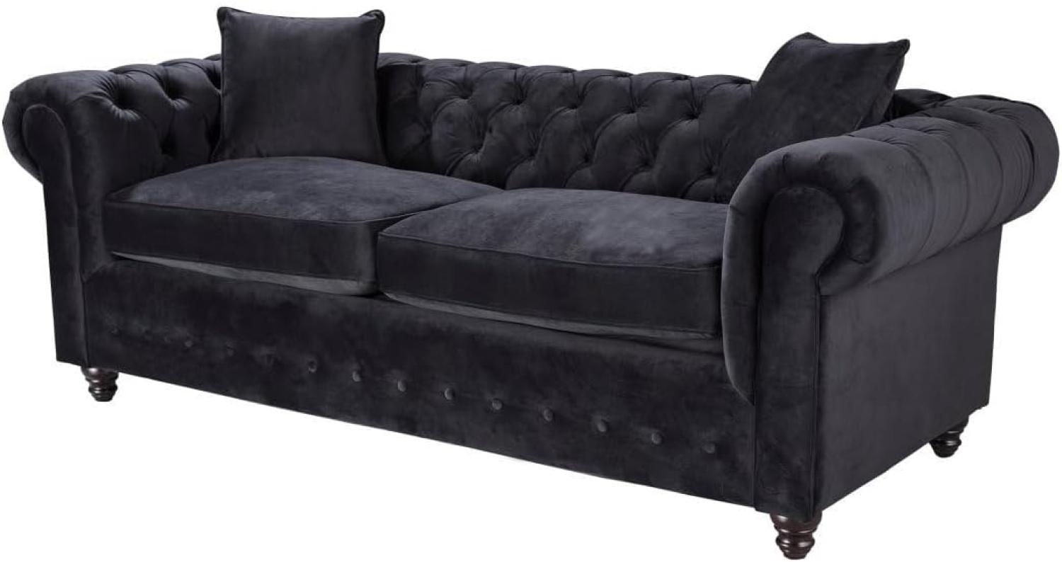 Dekoria Sofa Chesterfield Velvet Onyx 3-Sitzer Bild 1