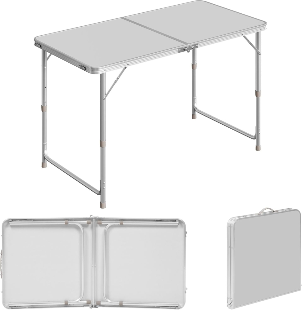 Woltu Campingtisch (1-St), Klapptisch, höhenverstellbar, aus Aluminium MDF Bild 1