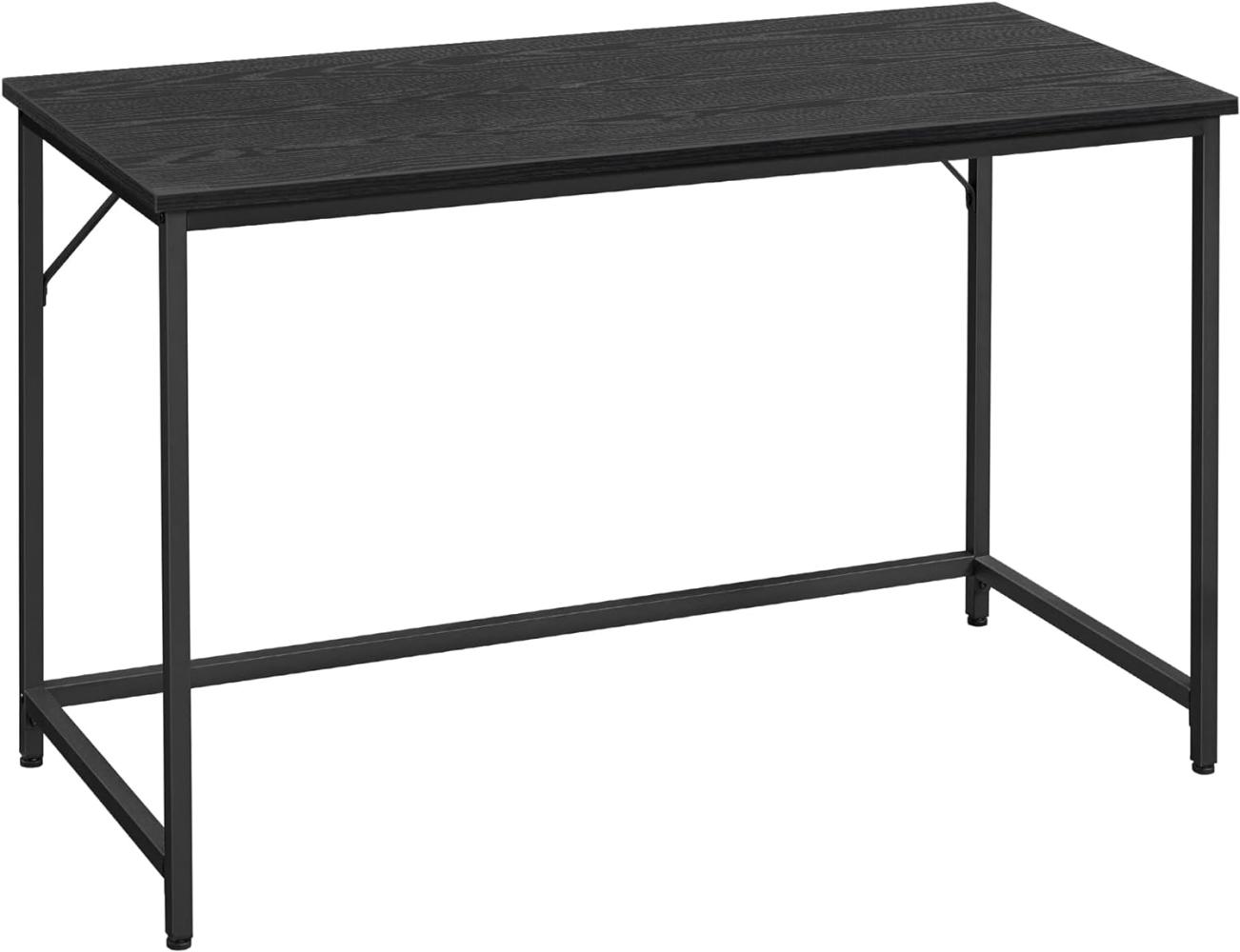 Vasagle Schreibtisch, Computertisch, Bürotisch, für Arbeitszimmer, Schlafzimmer, 60 x 120 x 75 cm, Industrie-Design, Metallgestell, schwarz Bild 1