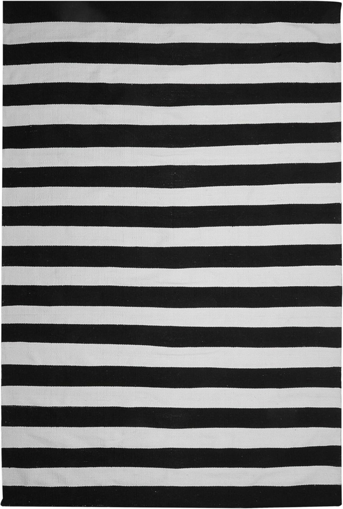 Outdoor Teppich schwarz-weiß 160 x 230 cm Streifenmuster Kurzflor TAVAS Bild 1