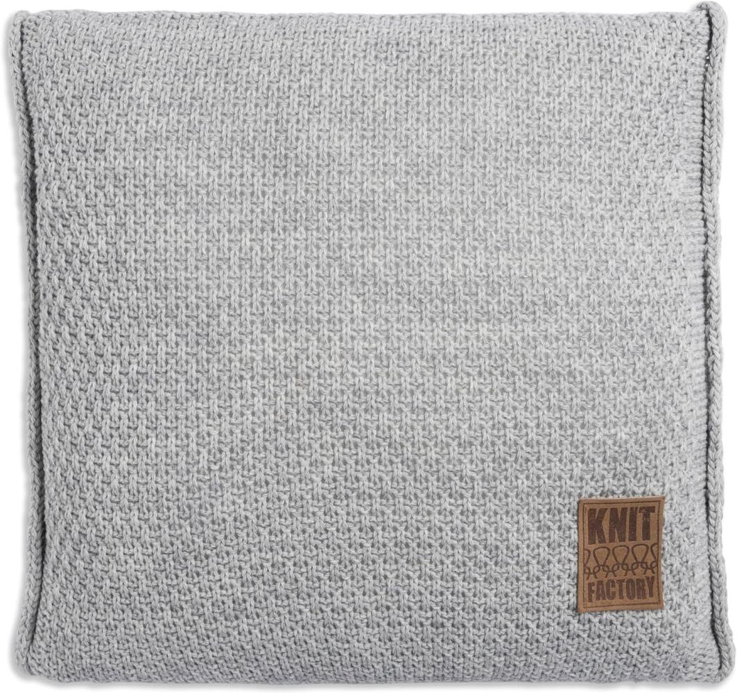 Knit Factory Jesse Kissen 50x50 cm Glatt Grau Bild 1