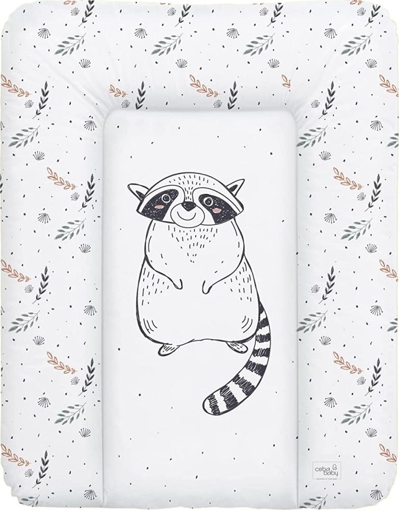 CEBA Wickelauflage 50x70 cm abwachbar Baby Wickelmatte Kommode Weiche Wickeltischauflage Folie PVC ÖKO-TEХ-zertifiziert (Raccon) Bild 1