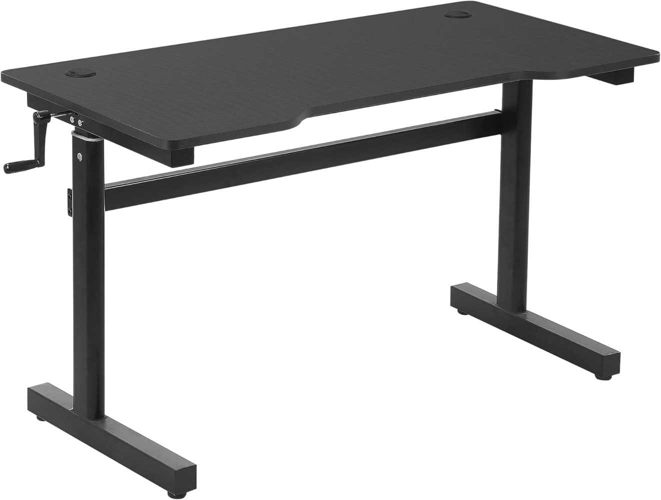 Vinsetto Schreibtisch höhenverstellbarer Computertisch (Stehschreibtisch, 1-St, PC-Tisch), Metall Schwarz 120 x 60 x 72-117 cm Bild 1