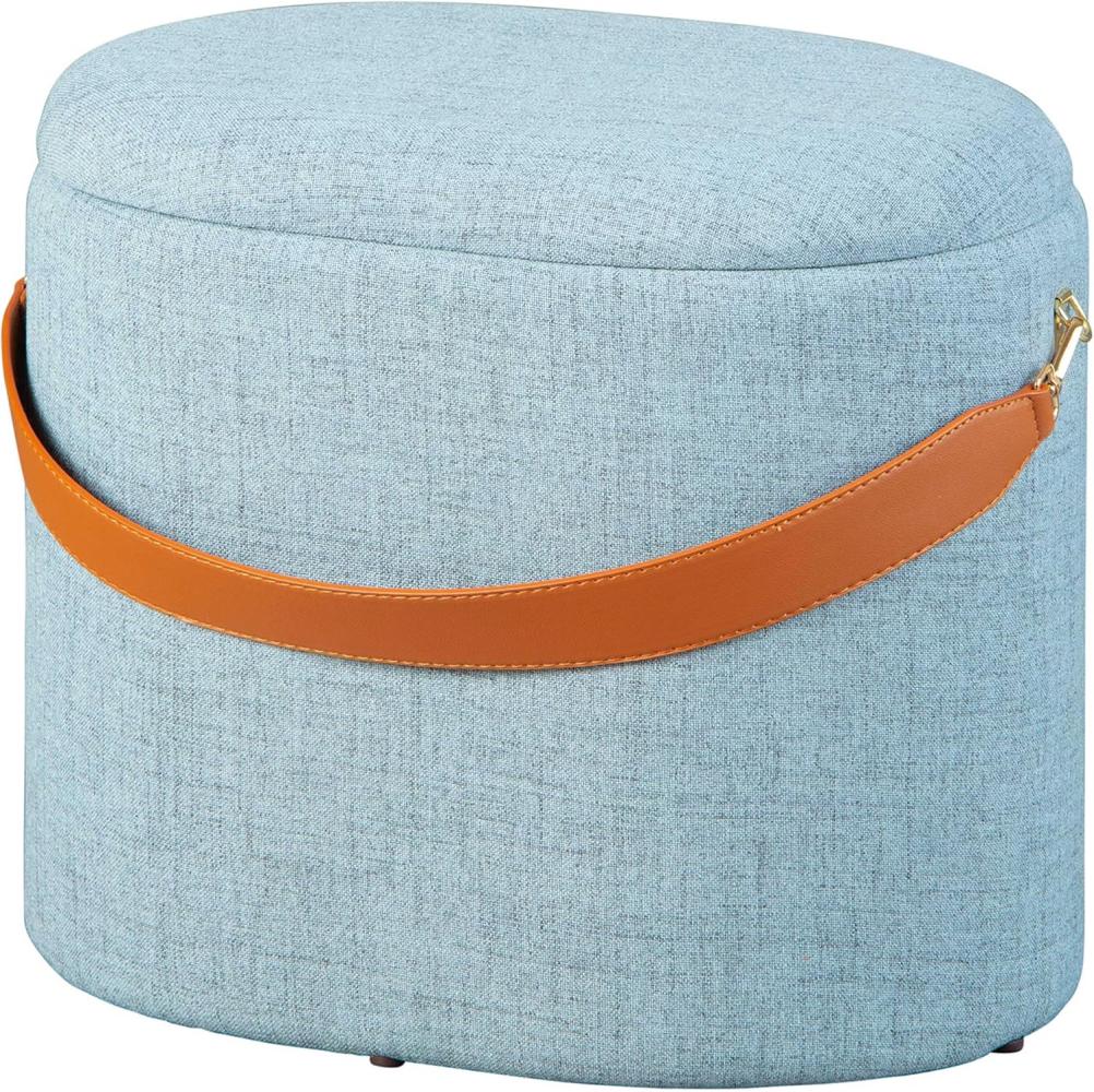 Hocker >Dilia< Textil dunkelgrau mit Griff PU Bild 1