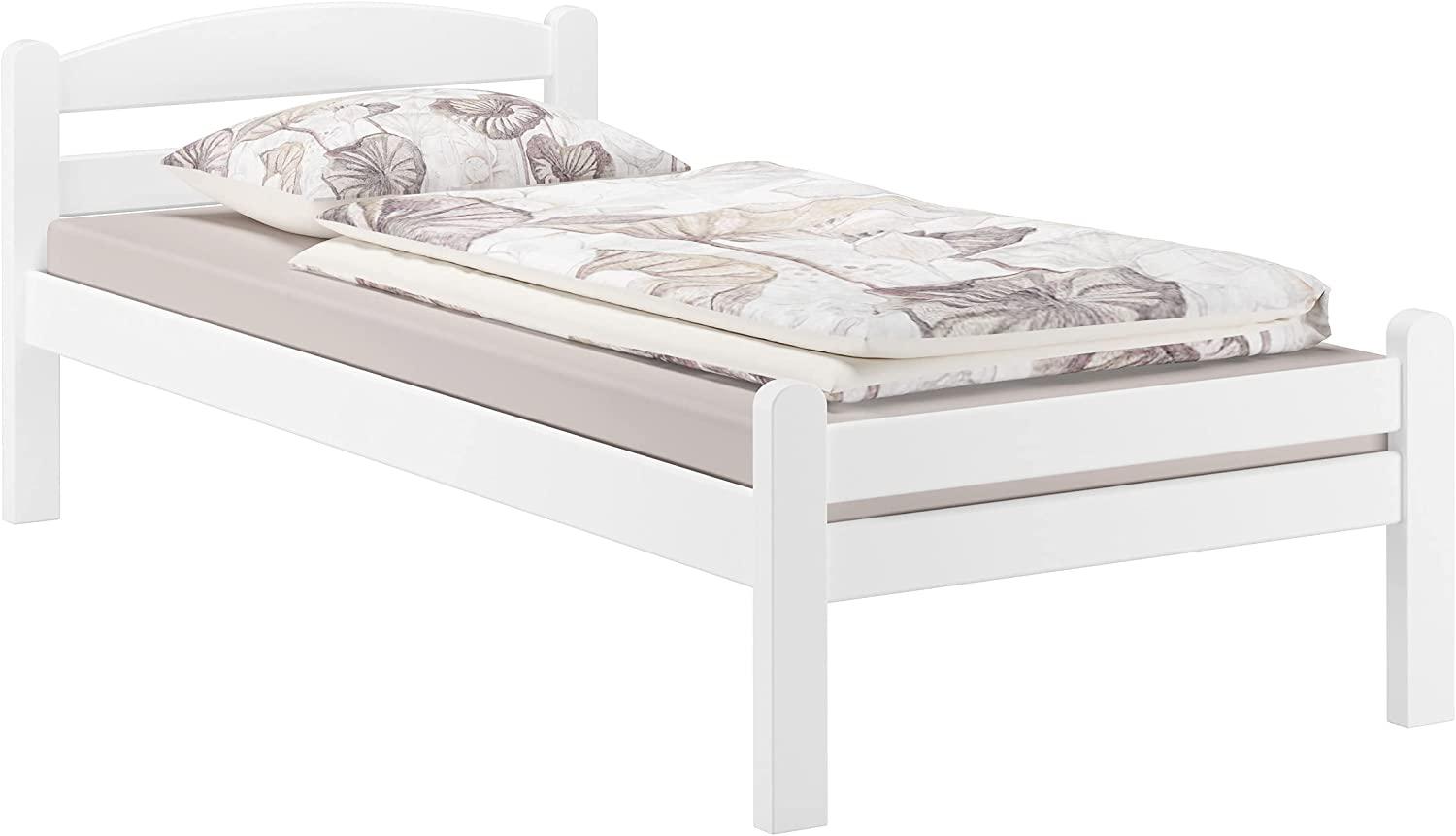 Weißes Einzelbett Buche massiv 80x200 Bettgestell Bild 1