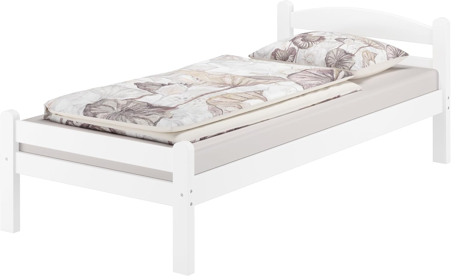 Weißes Einzelbett Buche massiv 80x200 Bettgestell Bild 1