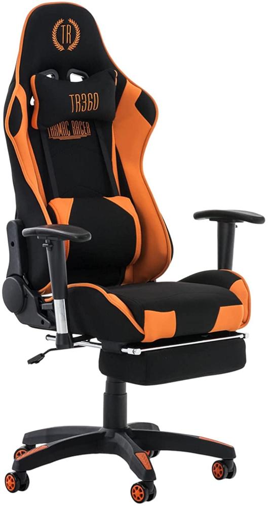 Racing Bürostuhl Turbo Stoff mit Fußablage schwarz/orange Bild 1
