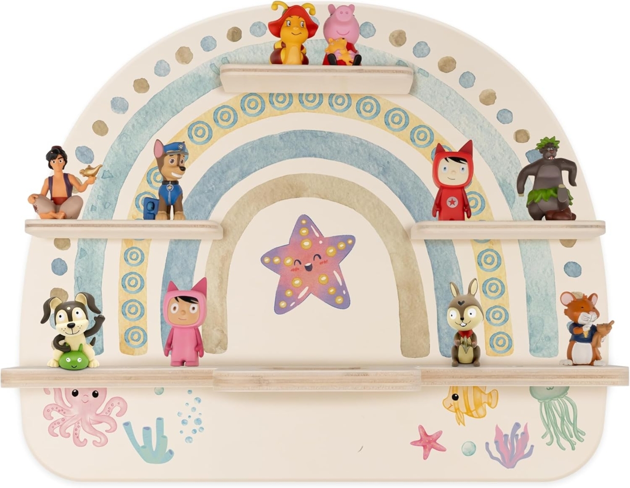 Kidsmood - Tonie Regal für Kinderzimmer - magnetisches Wandregal für Tonie Hör-Figuren & Tonie-Box - Toniebox Regal für Tonie Figuren mit Aussparung für Ladegerät - Meerestiere Bild 1