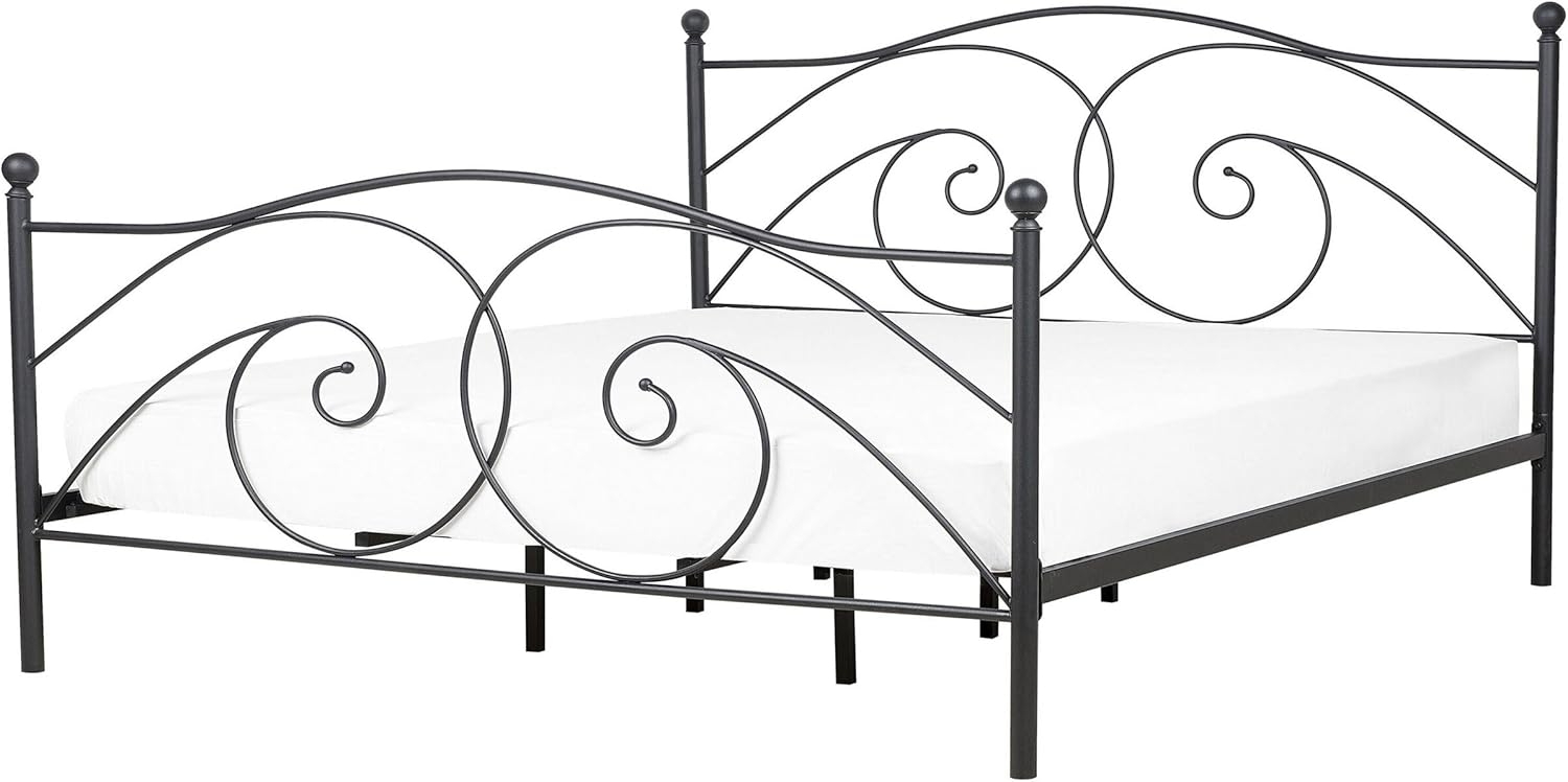 Metallbett schwarz Lattenrost 140x200 cm DINARD Bild 1