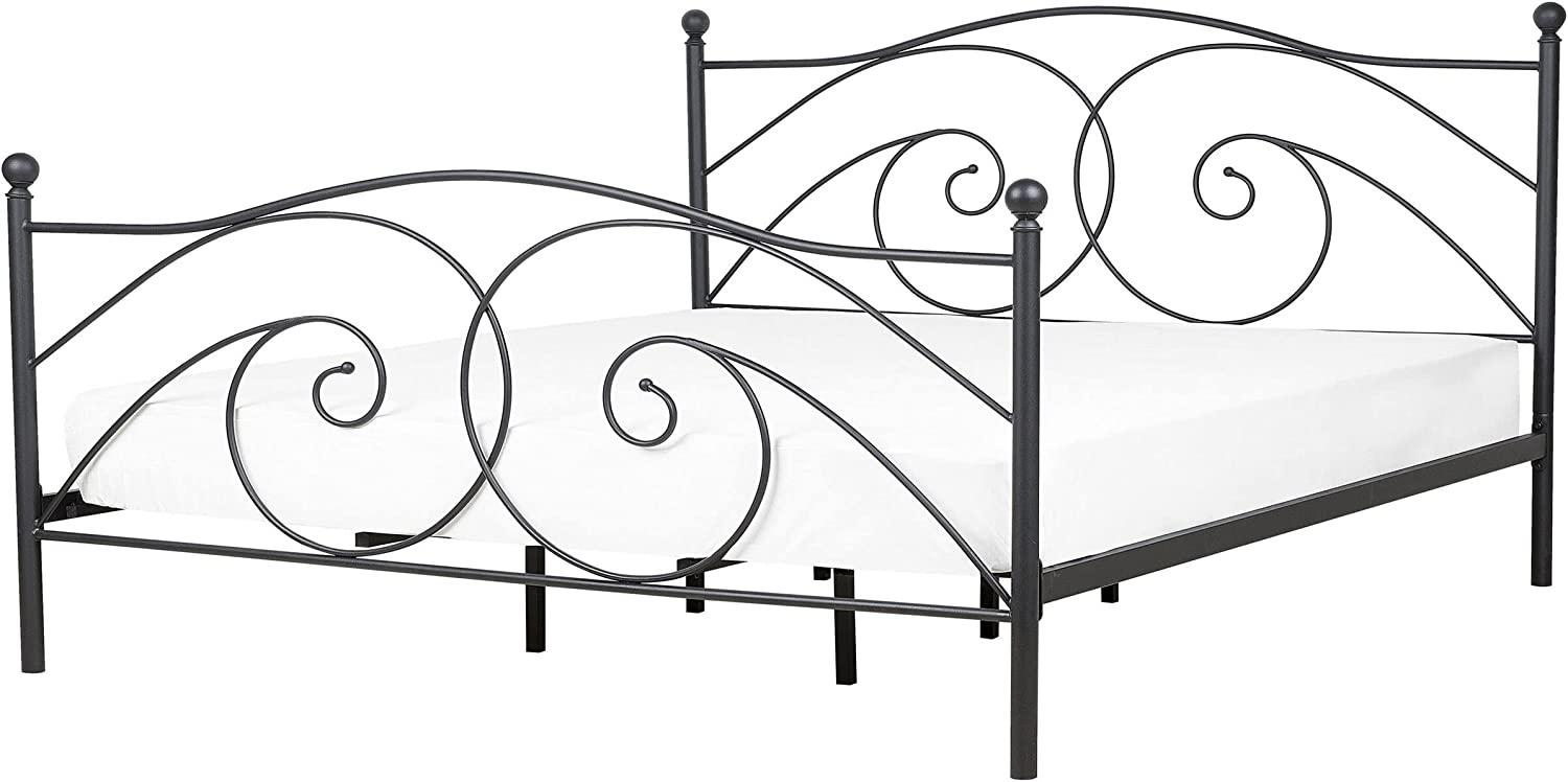 Metallbett schwarz Lattenrost 140 x 200 cm DINARD Bild 1