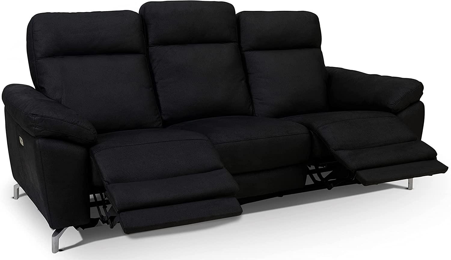 3-Sitzer Elektrisch Relaxsofa Selesta - Schwarz Stoff Bild 1