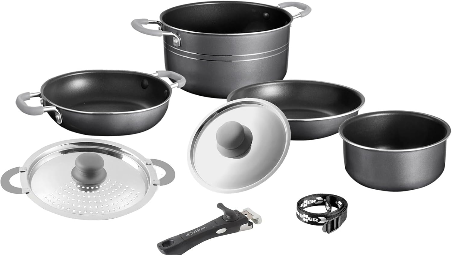 BRUNNER Topf-Set Camping Koch Geschirr Set Flavor 7+1, 20 cm Outdoor Küche Topf Pfanne Alu Bild 1