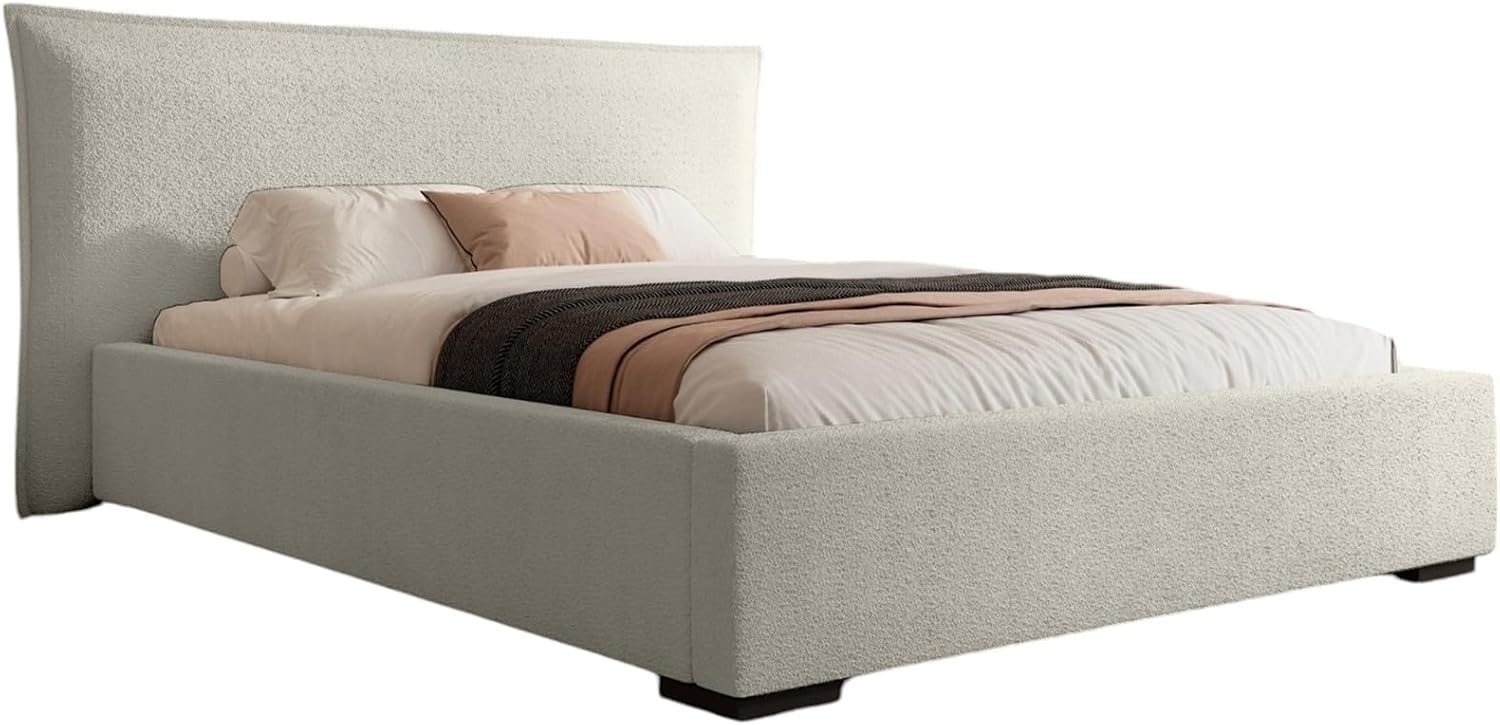 Polsterbett Bett AMADA 140x200cm Komplettset in Stoff Ascot Beige / Speed Bild 1
