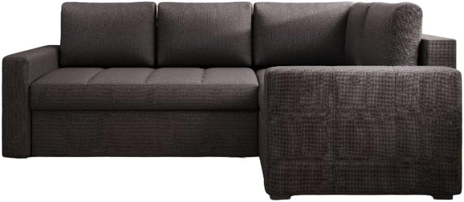 Designer Sofa Cortino mit Schlaffunktion und Stauraum Stoff Dunkelbraun Rechts Bild 1