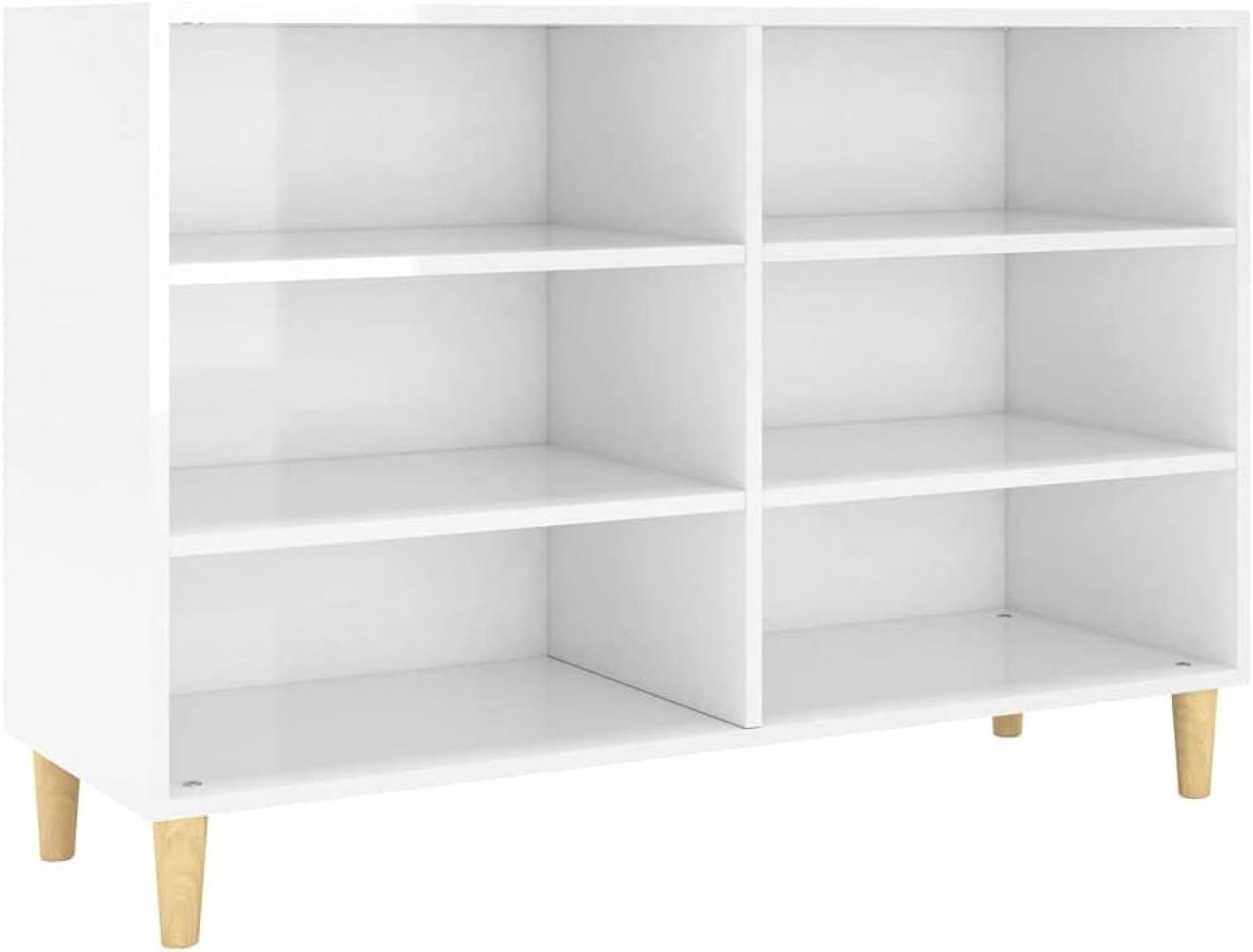 vidaXL Sideboard Hochglanz-Weiß 103,5 x 35 x 70 cm Spanplatte [806037] Bild 1