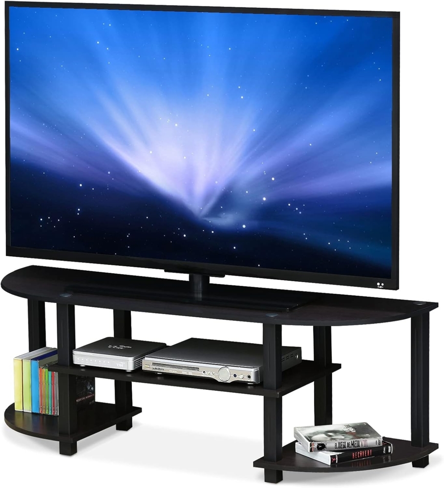 Furinno TV-Regal mit 4 Ablageflächen, Dunkle Walnuss, 34. 04x120. 02x40. 39 cm Bild 1