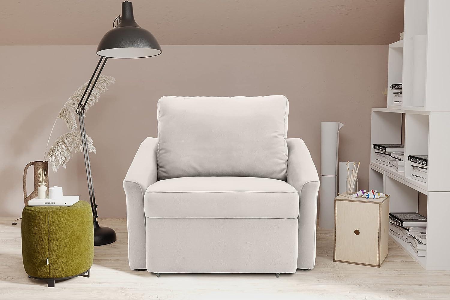 DOMO. collection Relax Box Dauerschläfer Boxspring Sofa mit Schlaffunktion, Schlafsessel Gästebett Schlafsofa | 108 x 96 x 86 cm, Creme, Sessel Bild 1