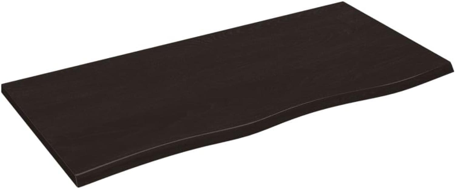 vidaXL Wandregal Dunkelbraun 100x50x2 cm Massivholz Eiche Behandelt 363806 Bild 1