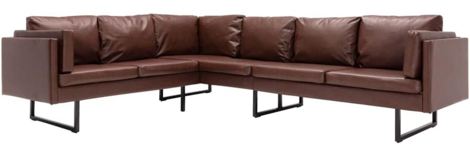 vidaXL Ecksofa Kunstleder Braun 287923 Bild 1