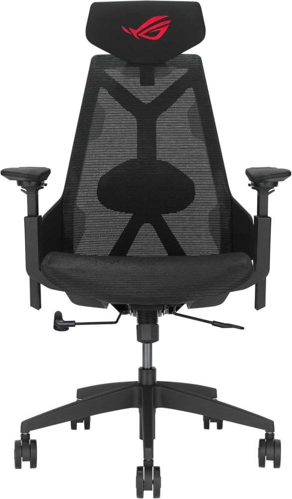 ASUS ROG Destrier Ergo Core Gaming Chair (ergonomischer Gaming Stuhl, 360 Grad Armstützen mit bis zu 14cm Höhe für Mobile Gaming, Nylonrahmen, Mesh, verstellbare Lendenwirbelstütze und Kopfstütze) Bild 1