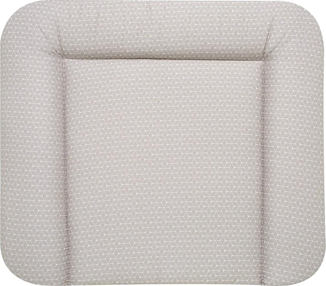ALVI Wickelauflage Wiko Kuschel 70x85 cm/weiche Wickelunterlage/Wickeltischauflage Folie phthalatfrei beschichtet/Auflage für Wickeltisch ab 0 Monate, Design:Raute taupe dunkel Bild 1