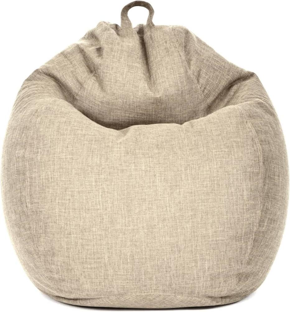 Green Bean© Indoor XXL Sitzsack "Home Linen" mit 300 Liter mit EPS-Perlen Füllung - - Bodenkissen Liegekissen Sitzkissen Sand Creme Bild 1