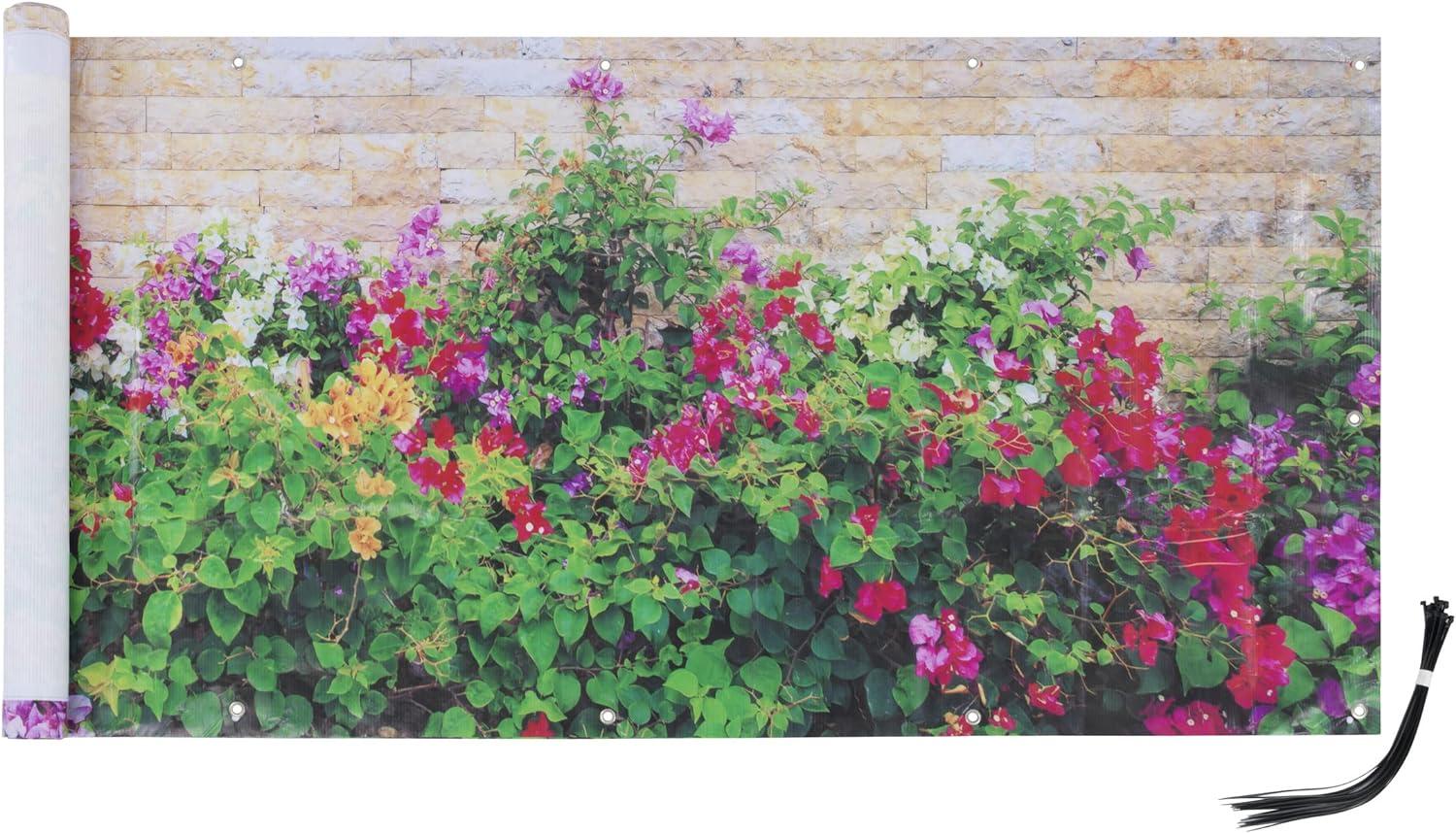 Balkonsichtschutz, Blumen, 5 m x 35 cm Bild 1