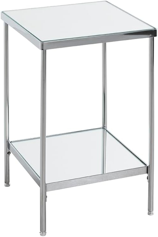 HAKU Möbel Beistelltisch, Chrom, Metall, Spiegel 5 mm - Maße: B 28 x H 46 x T 28 cm, Style: Art Deco Bild 1