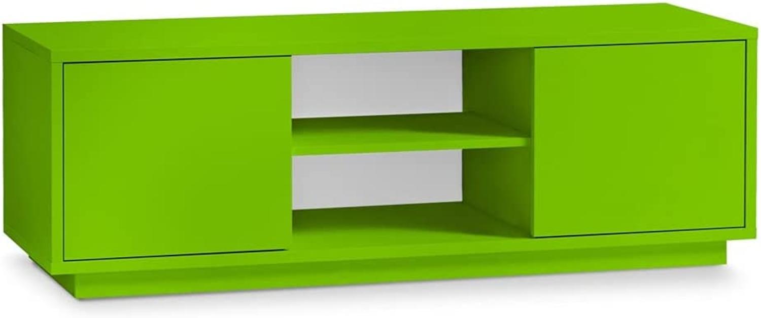 AILEENSTORE TV-Lowboard Eyecatcher - Fernseher-Tisch in Holz-Optik - HiFi-Kommode mit 2 Türen & 2 Fächern - Wohnzimmer-Möbel Grün Bild 1