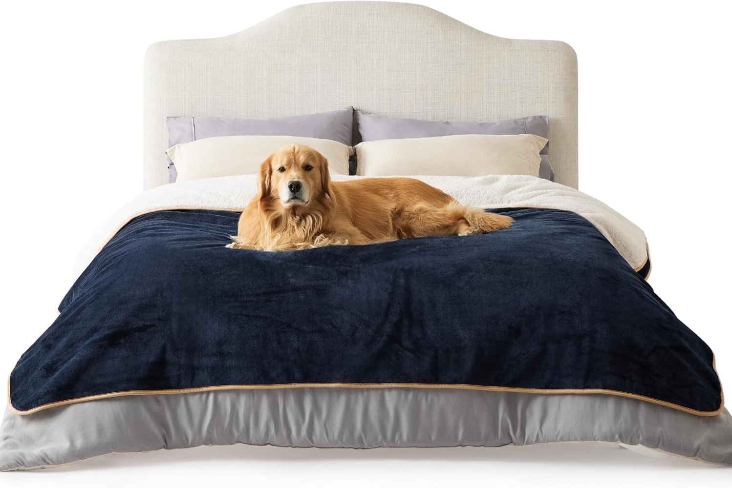 Lesure wasserdichte Hundedecke Grosse Hunde - 229x218 cm waschbar Hundedecke Outdoor, XXL Fleece Sofaschutz Decke groß, Katzendecke flauschig für Couch, Navyblau Bild 1