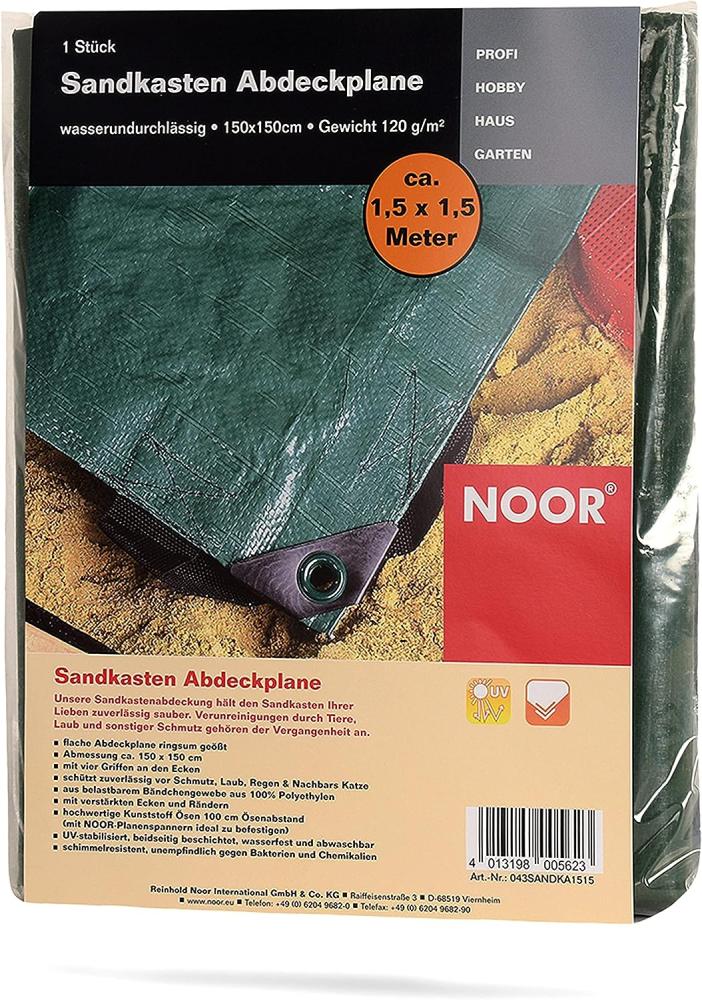 NOOR Sandkasten Abdeckplane Plane Abdeckung 150x150cm Bild 1