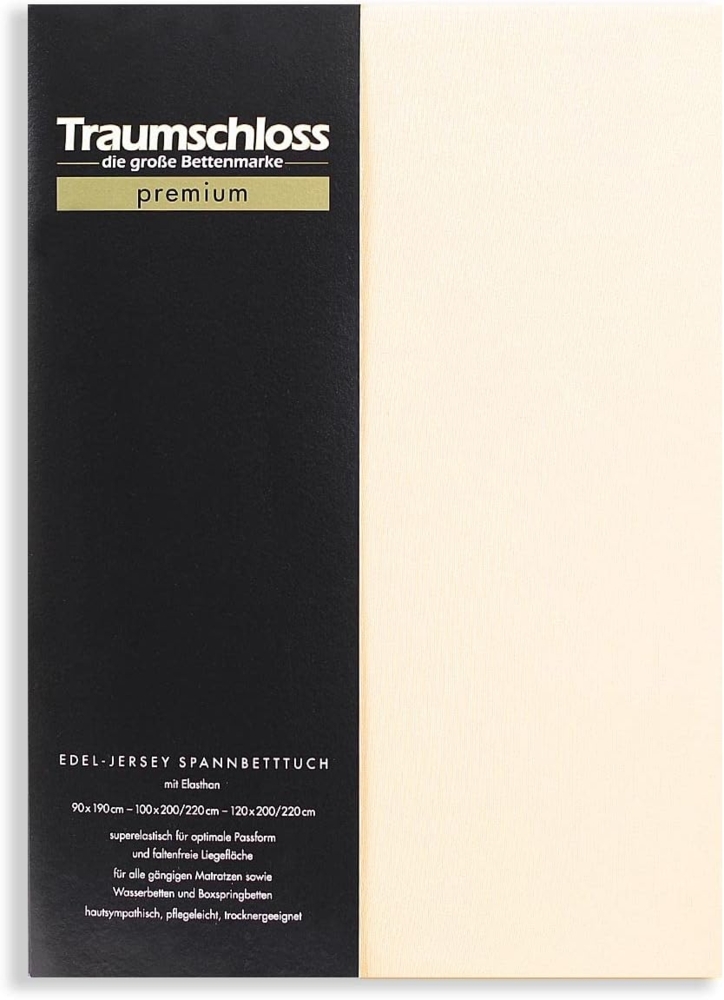 Traumschloss Topper Edel-Jersey Spannbettlaken creme 140-160x200-220 Bild 1
