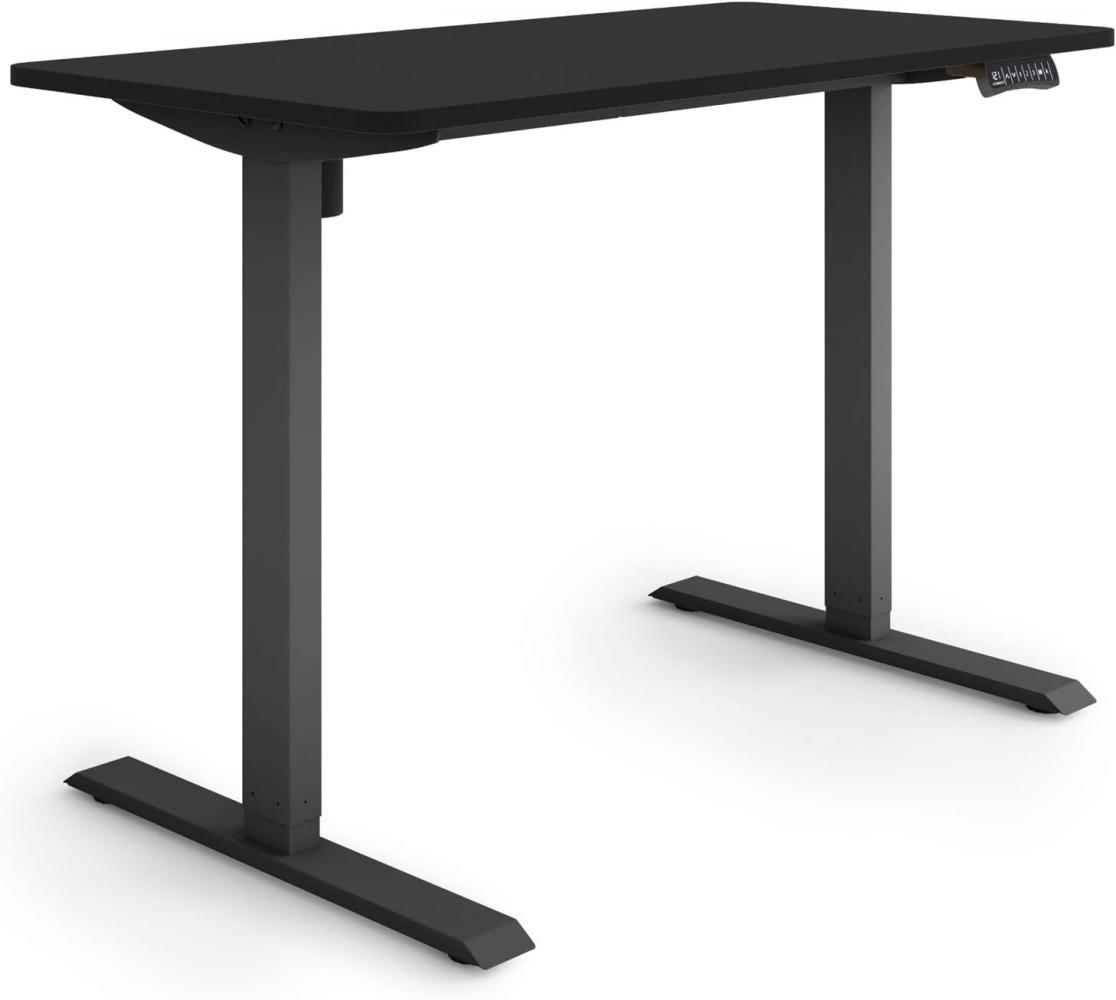 ESMART Germany ETX-121BB 120x60cm Schwarz Ergonomischer Steh-Sitz-Schreibtisch Stufenlos elektrisch höhenverstellbar 73,5-123,5cm 3X Memory Aktivitätserinnerung Soft-Start/Stopp Schnelle Montage Bild 1