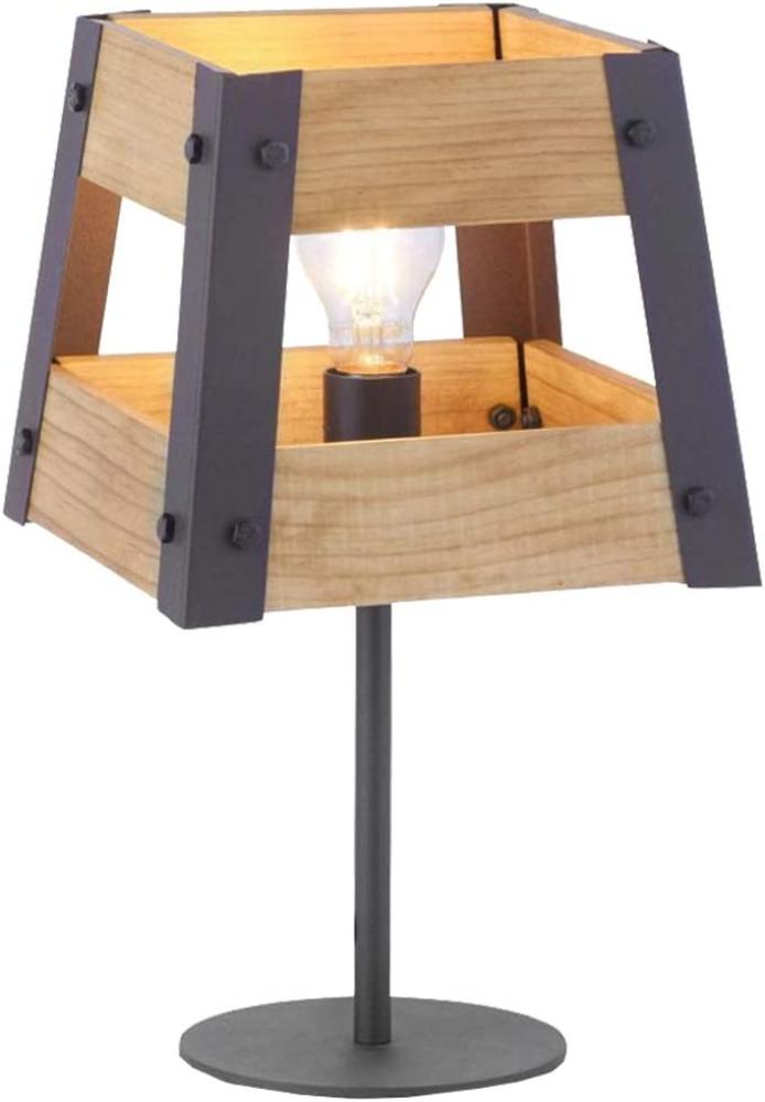 RGB LED Tischleuchte, Holz, Eisen, braun-schwarz, App-Steuerung Bild 1