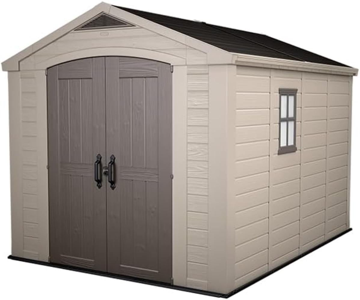 Keter Gerätehaus Factor 8x11, Beige, 15. 5m³ Rauminhalt, Außenmaße (B/T/H): 256. 5 x 332 x 243 cm, wetterfest, wasserdicht, UV-beständig, Outdoor Bild 1