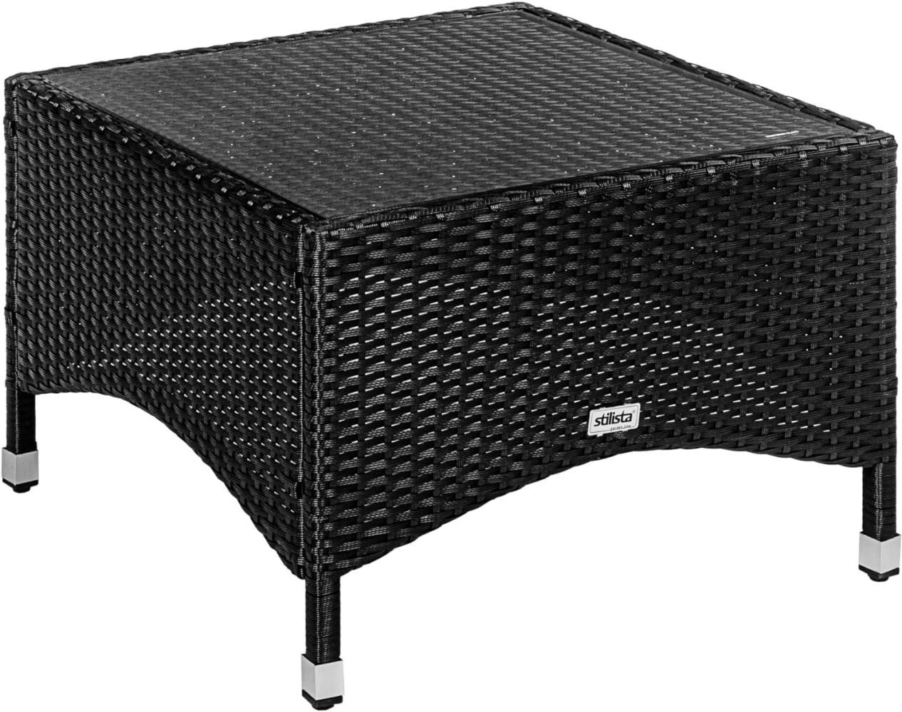 STILISTA® Beistelltisch Polyrattan eckig 58x58cm, schwarz Bild 1