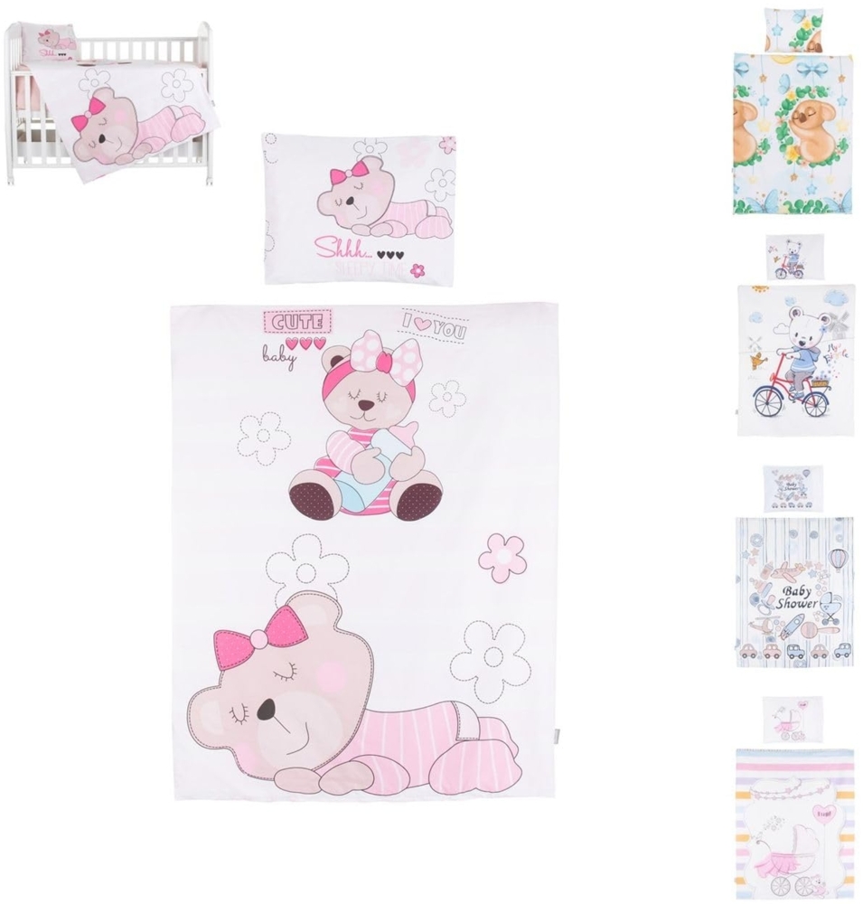 Chipolino 5-teiliges Bettwäsche Set, Decke 95 x 125 cm Kissen 35 x 45 cm rosa Daisy Bild 1